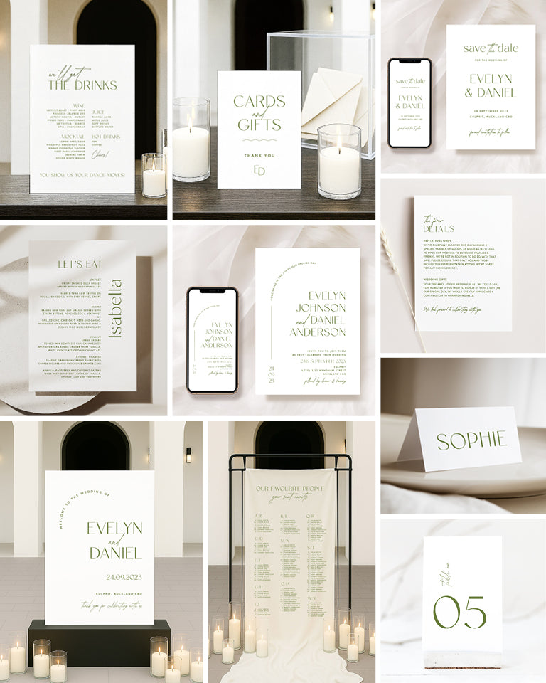 10 Minimal Wedding Invitation & Signage Templates