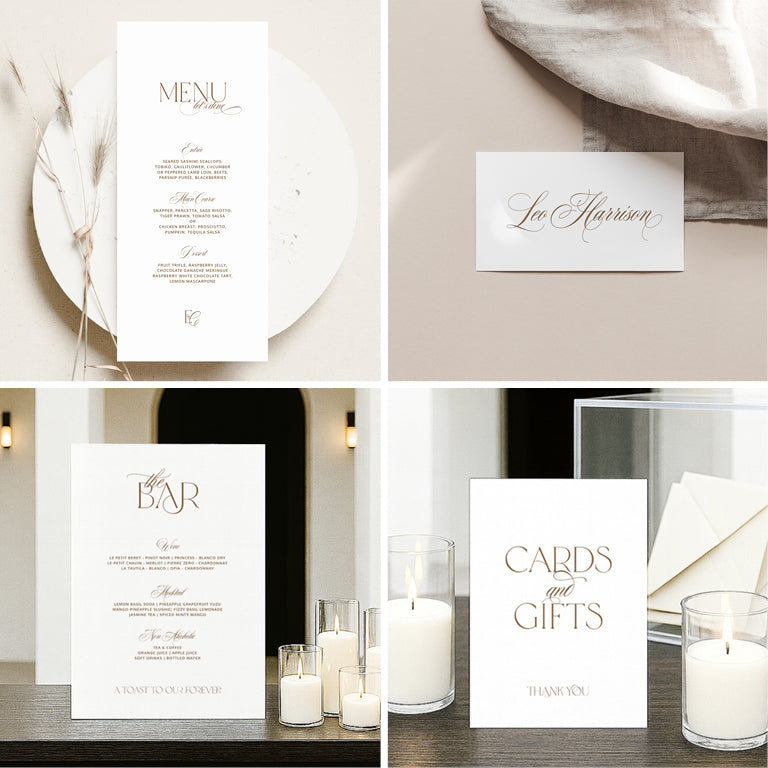 10 Minimalist Wedding Invitation & Signage Templates