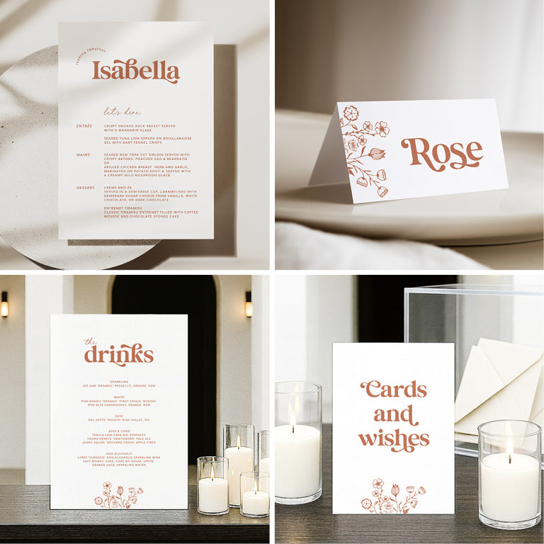 10 Retro Wedding Invitation & Signage Templates