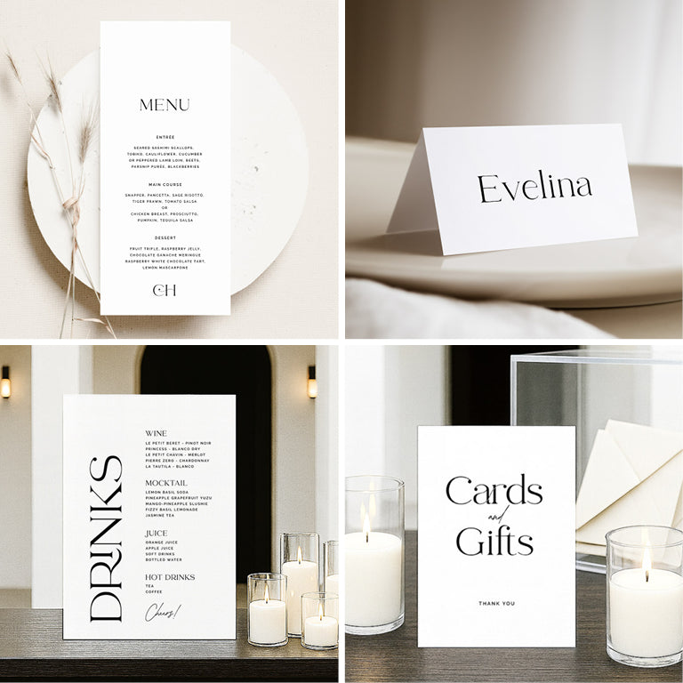 10 Simple Wedding Invitation & Signage Templates