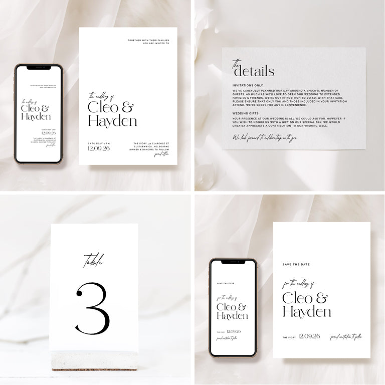 10 Simple Wedding Invitation & Signage Templates