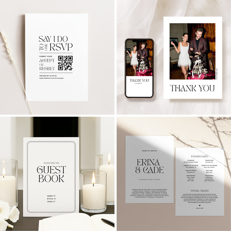 14 Modern Wedding Invitation & Signage Templates