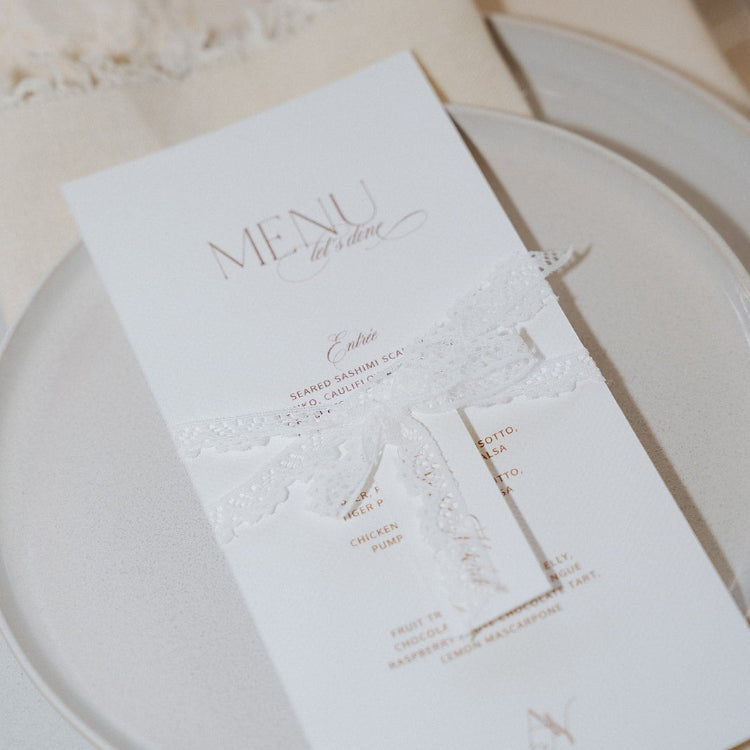 modern wedding menu