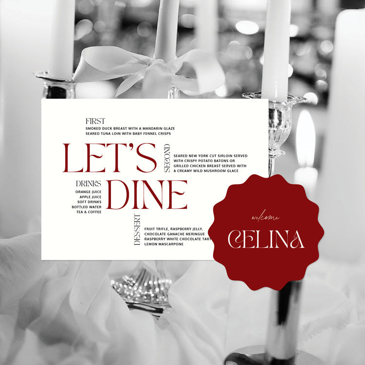 Erina - Wedding Menu and Place Card