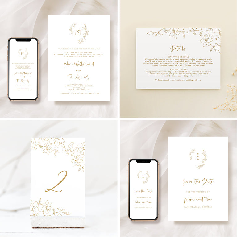 10 Floral Wedding Invitation & Signage Templates