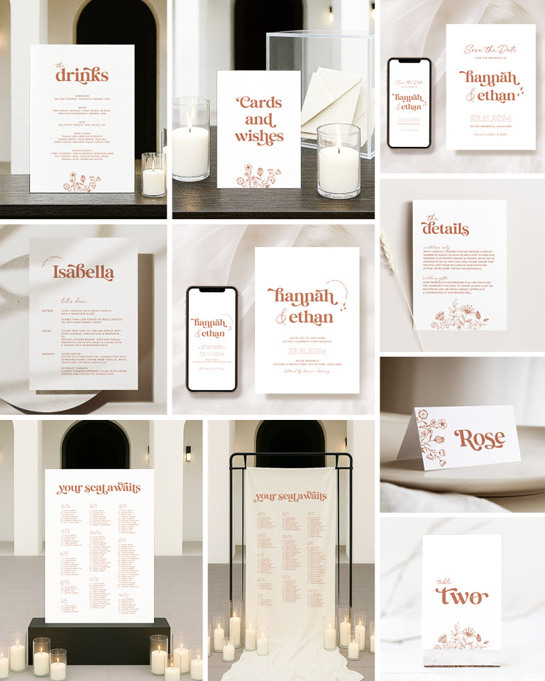10 Retro Wedding Invitation & Signage Templates