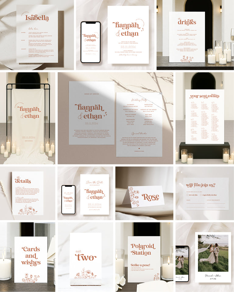 14 Retro Wedding Invitation & Signage Templates