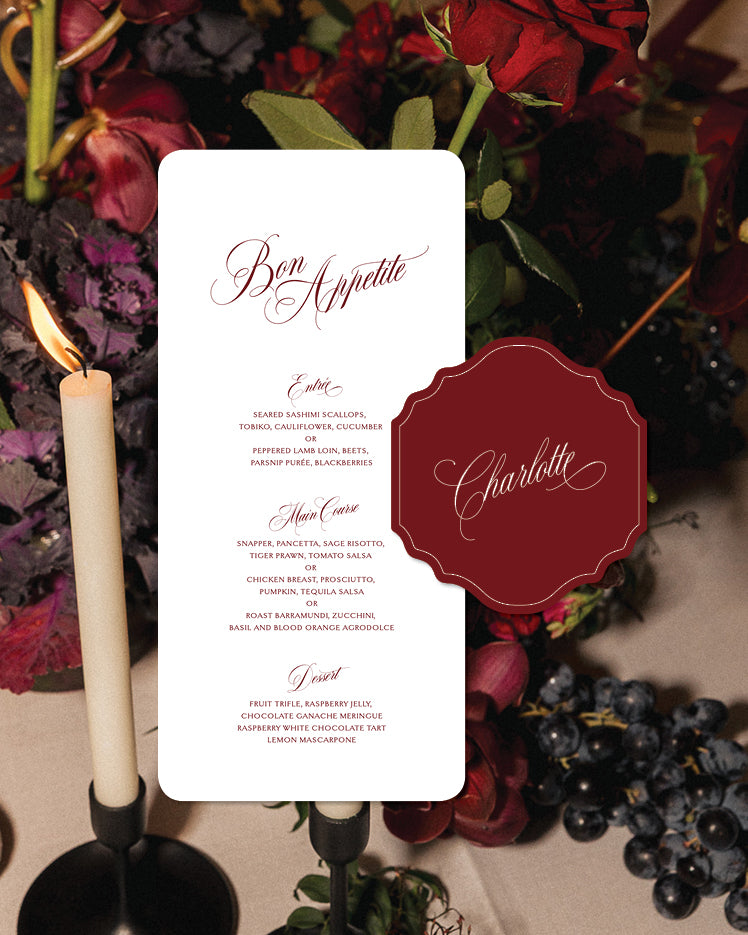 Victoria - Menu and Name Card