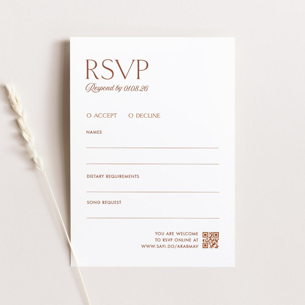 Classic Wedding RSVP Card Template