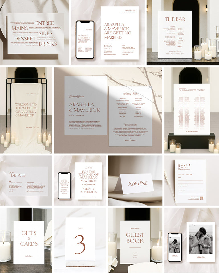 14 Classic Wedding Invitation & Signage Templates