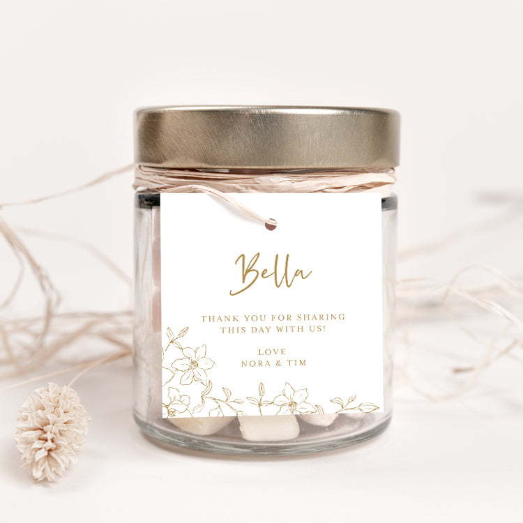 Floral Wedding Favour Tag and Sticker
