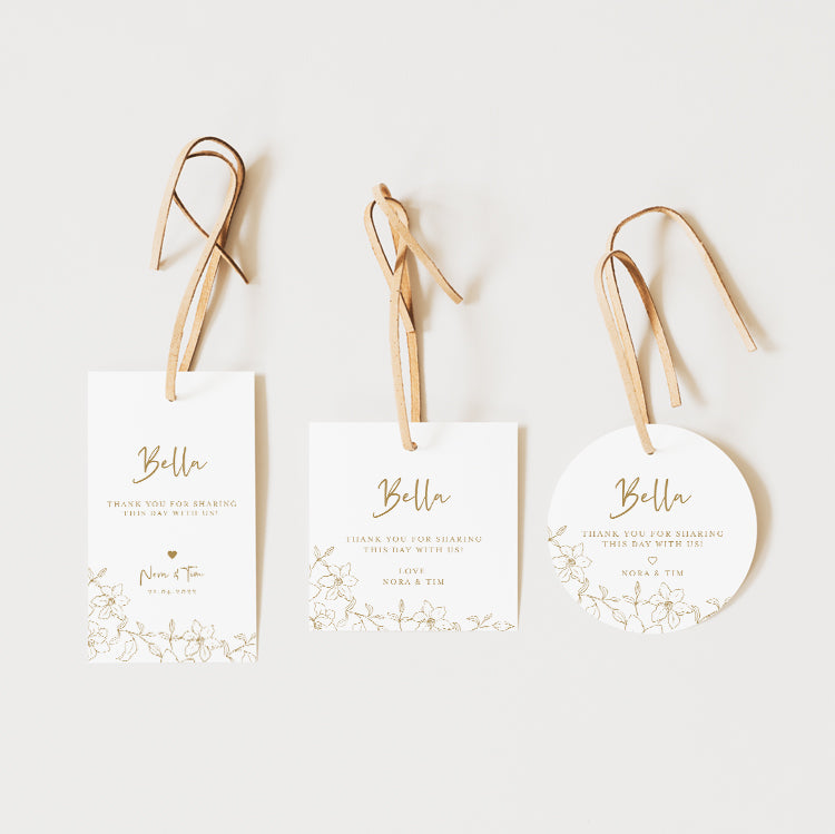 Floral Wedding Favour Tag and Sticker