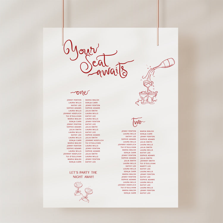 Hand Drawn Wedding Seating Plan Template