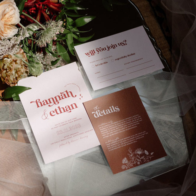 Hannah - Wedding Invitation Cards Set of 3