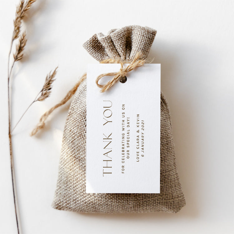 Minimalist Wedding Favour Tag & Sticker