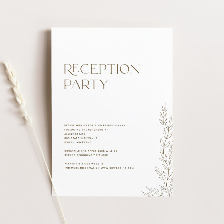 reception party cards