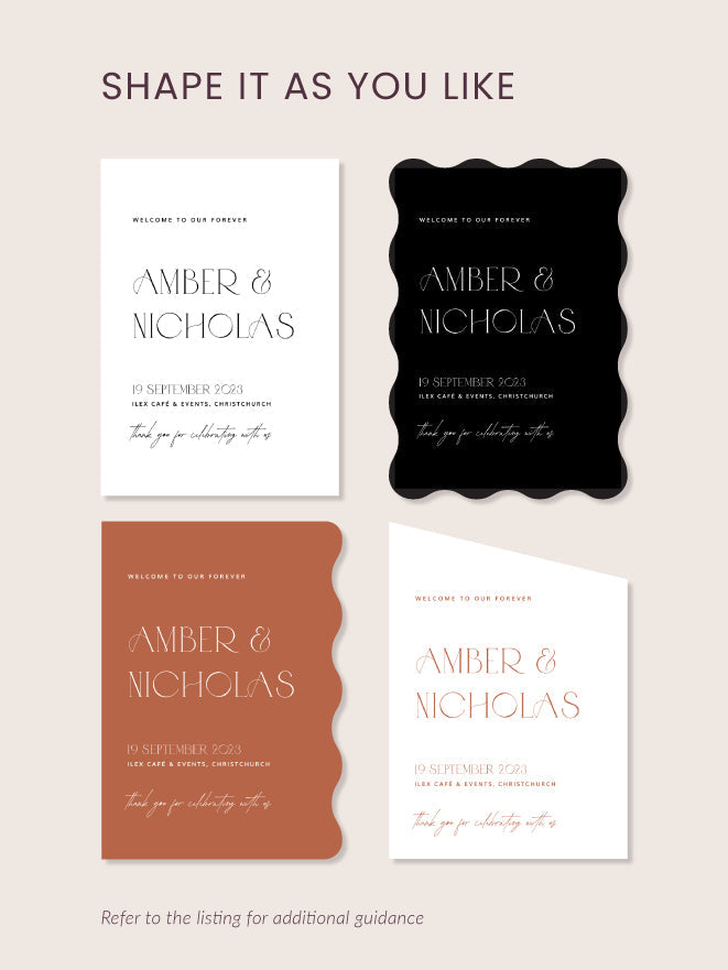 Modern Rustic Wedding Welcome Sign Template