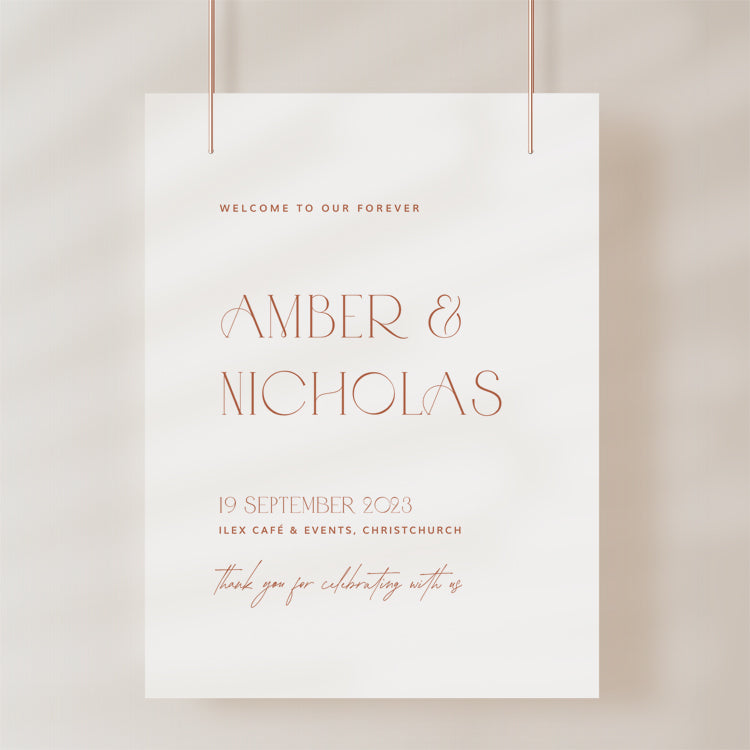 Modern Rustic Wedding Welcome Sign Template