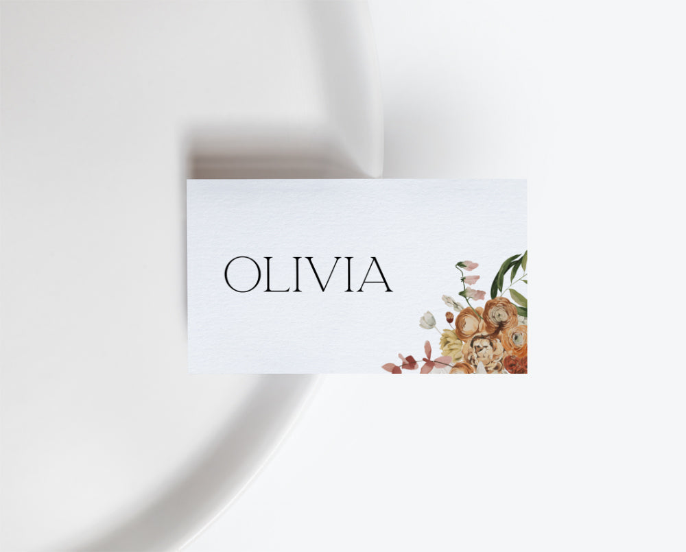 Rustic Wedding Place Card Template