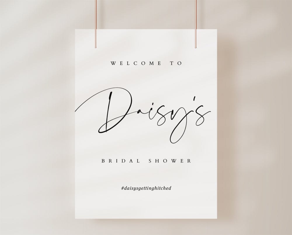 Black and White Bridal Shower Welcome Sign Template