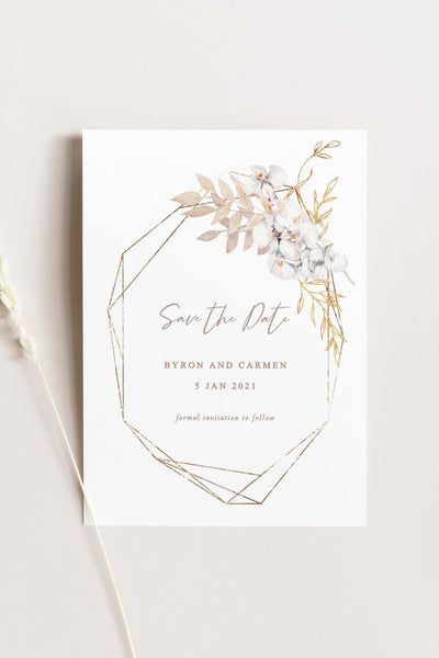 Bohemian Wedding Save The Date Card Template – TimberWink Studio NZ