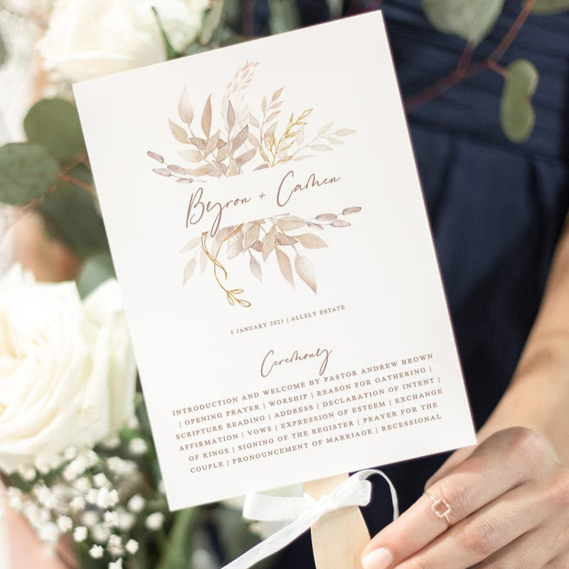 Boho Wedding Order of Service Card Template