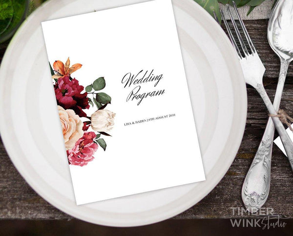 Printable Editable Burgundy Wedding Place Cards Template PDF Download – We  Do Bou