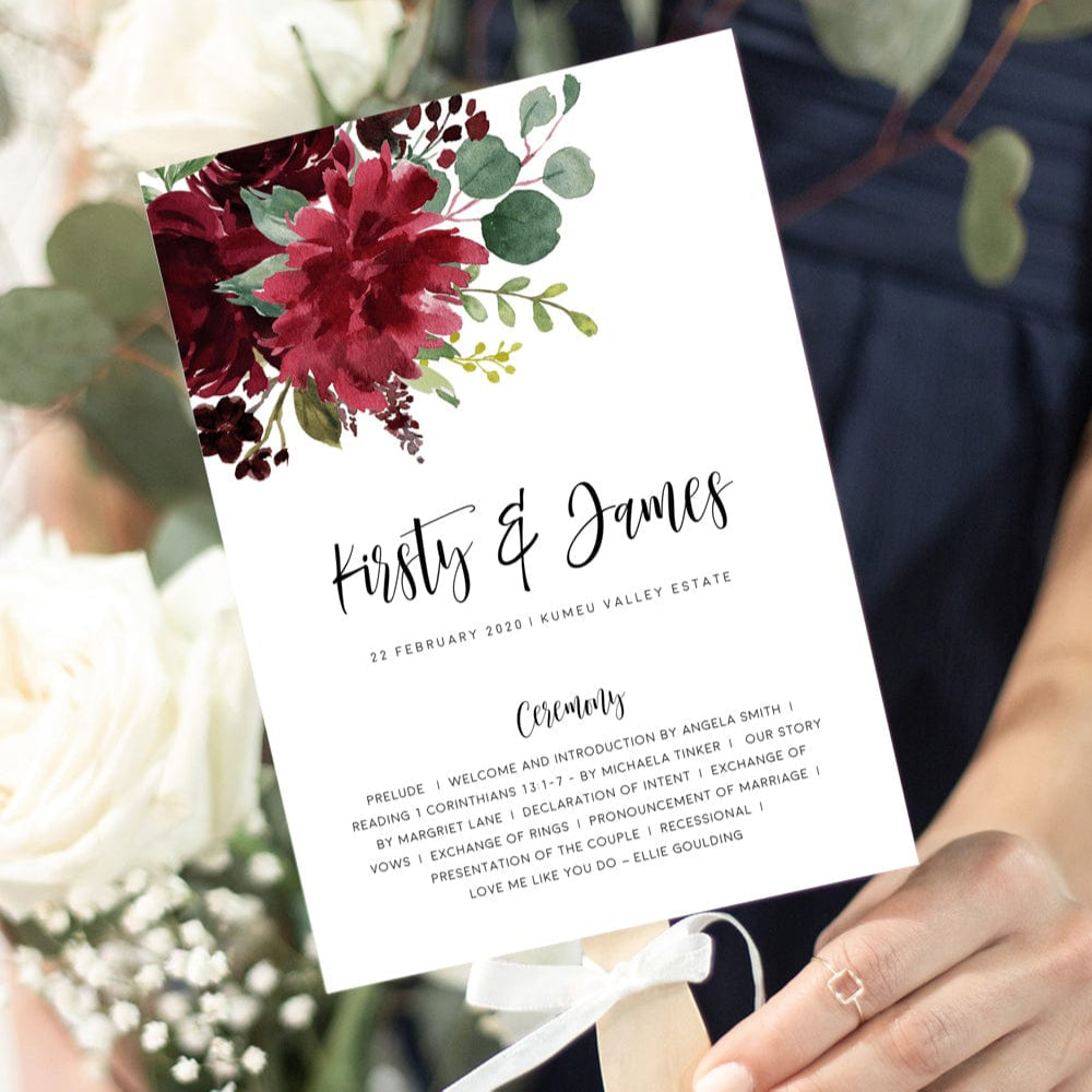 Floral Wedding order of service