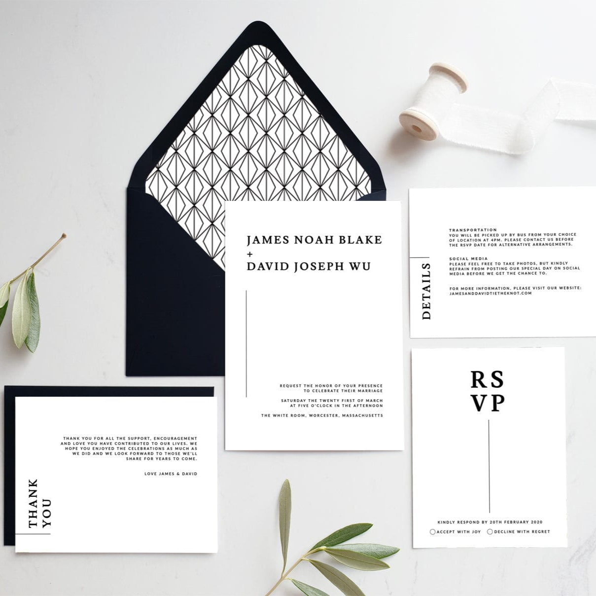 Elegant Wedding Invitation Suite