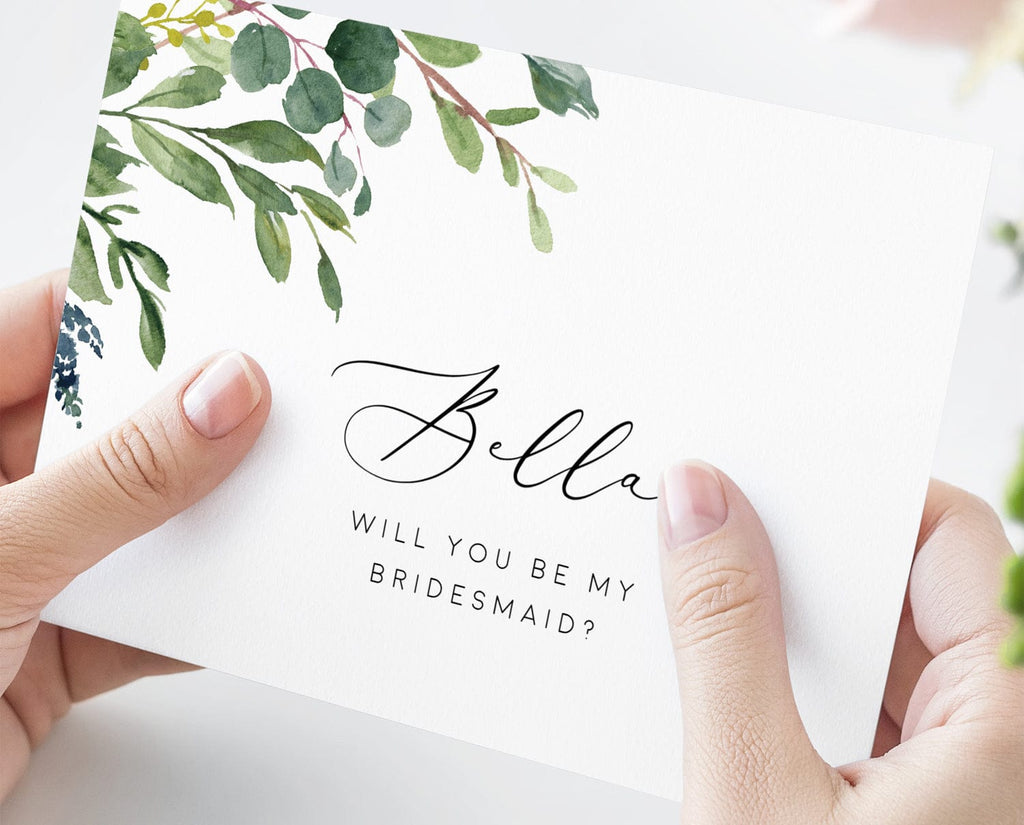 Eucalyptus Bridesmaid Proposal Card Template