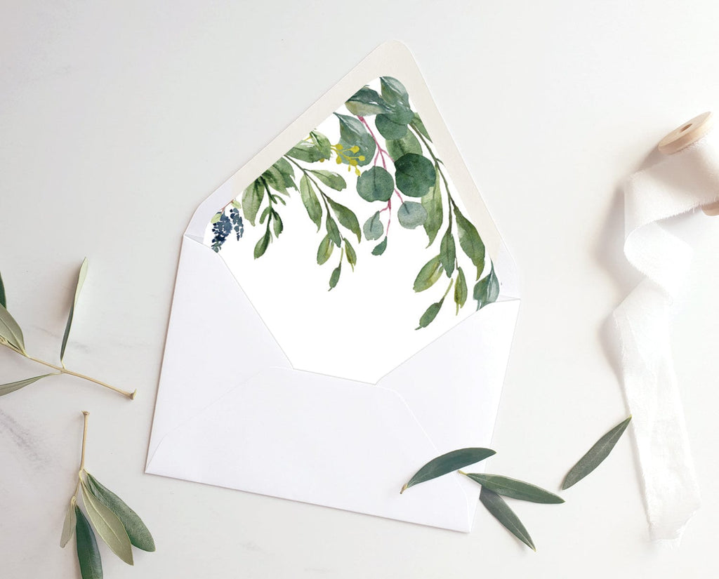 Eucalyptus Wedding Envelope Liner Template