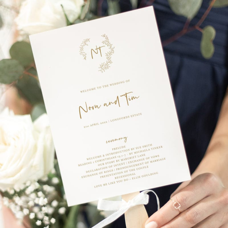 Floral Wedding Fan Program Template