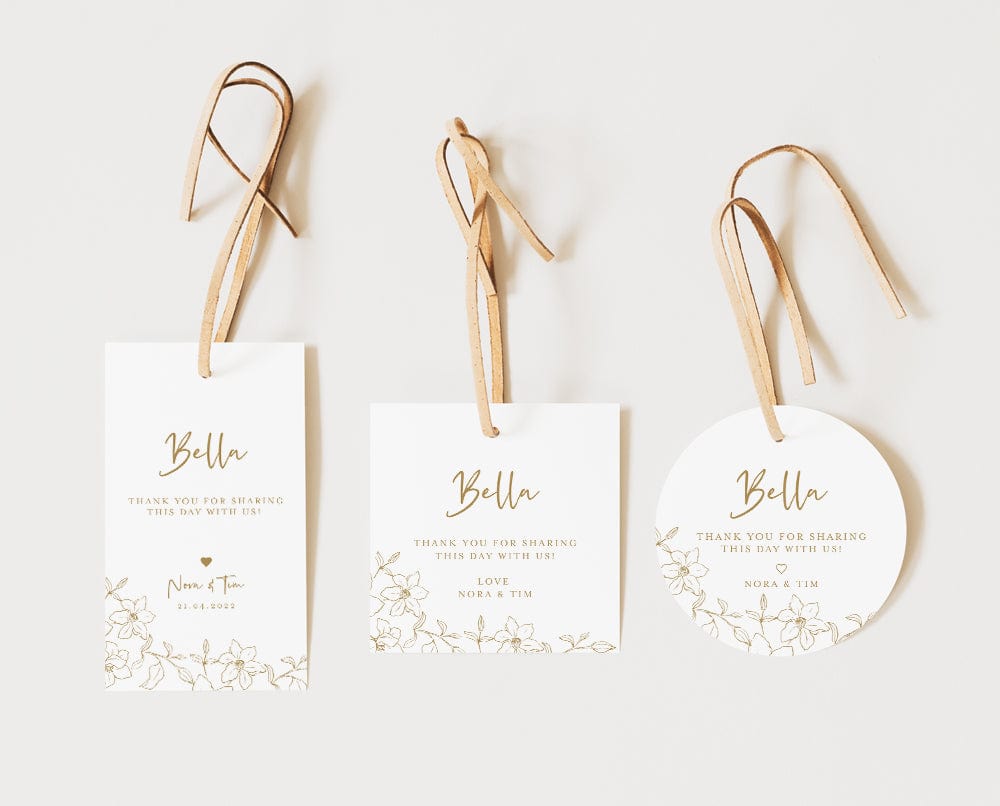 Floral Wedding Favour Tag and Sticker