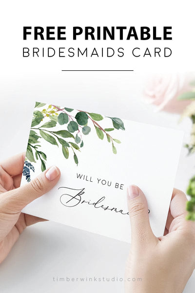 Free Bridesmaid Proposal Card - Invitation Templates – TimberWink Studio AU