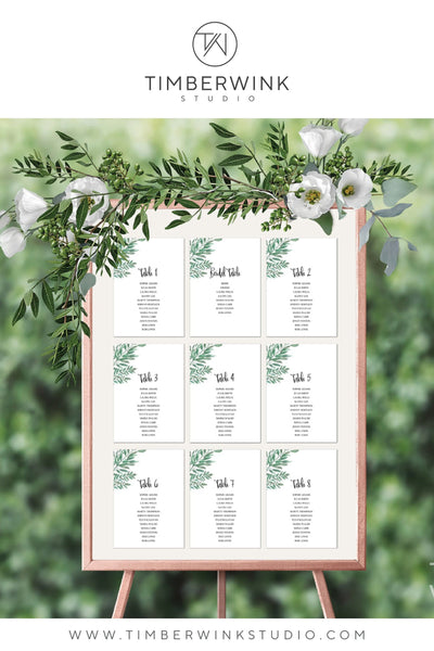 Minimal Wedding Seating Plan & Chart Template – TimberWink Studio NZ