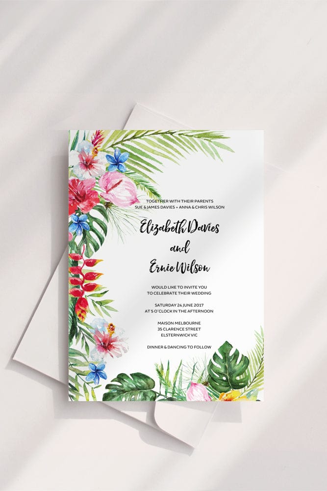 Hawaiian Wedding Invitation Template