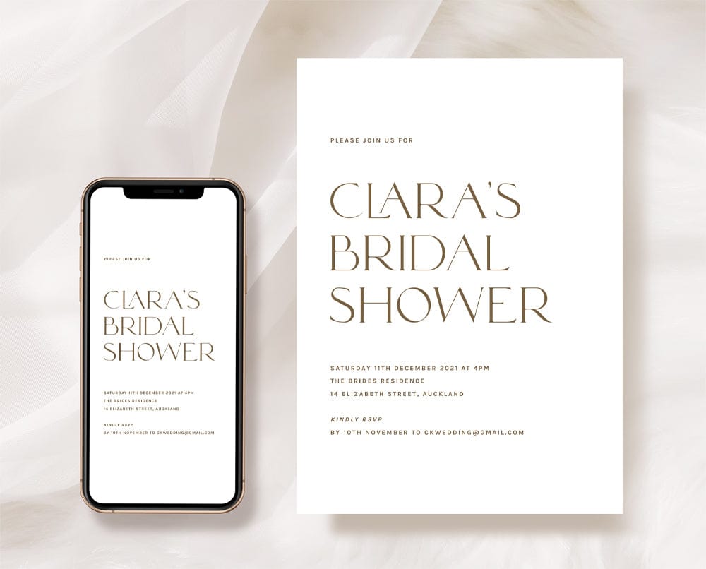 Minimalist Bridal Shower Invitation Template