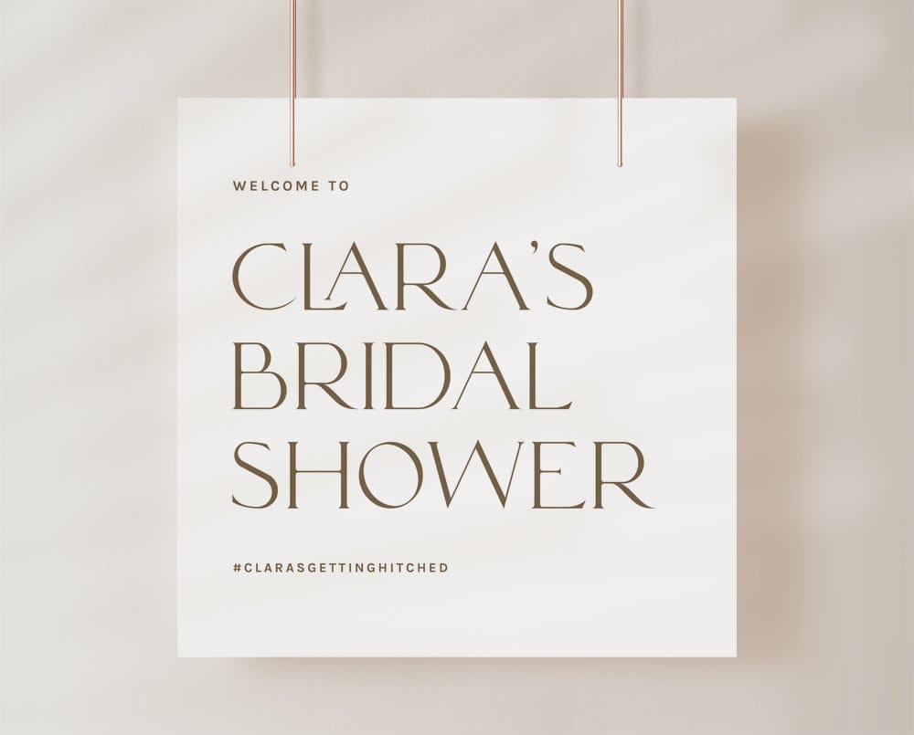 Minimalist Bridal Shower Welcome Sign Template