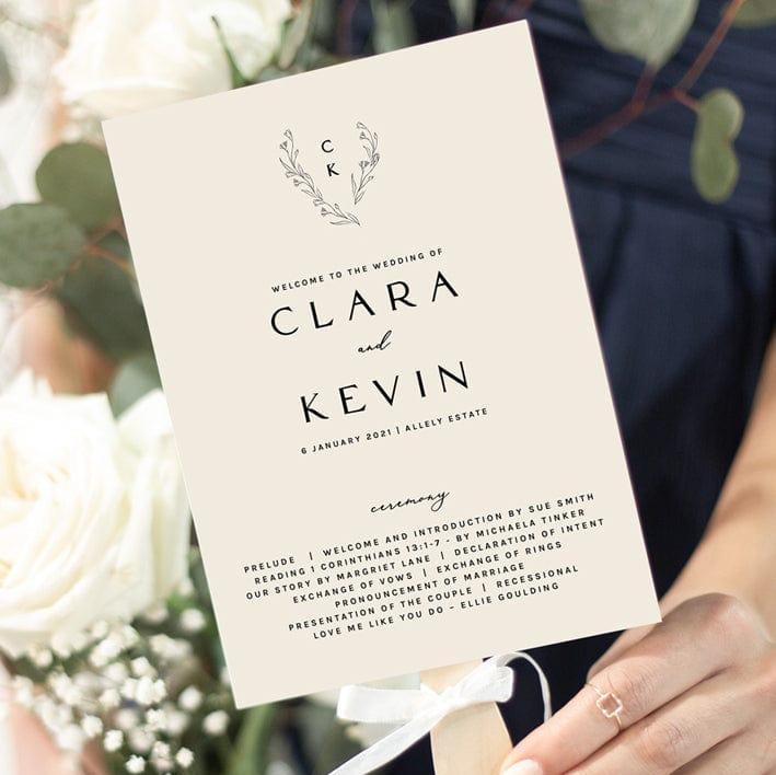 Minimalist Wedding Order of Service Template