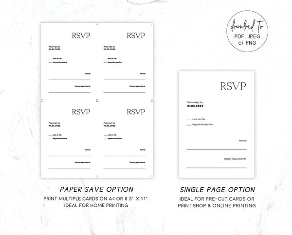Blank Invitation Cards - Pre Cut for Easy Printing at Home