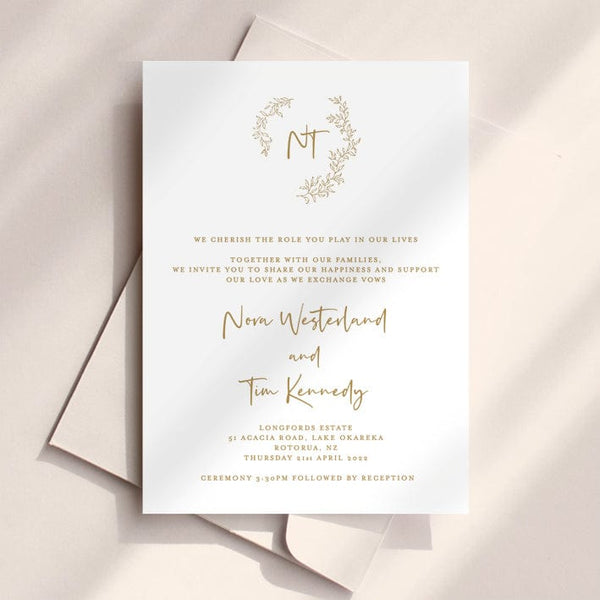 Floral Wedding Invitation - Nora – Timberwink Studio Us