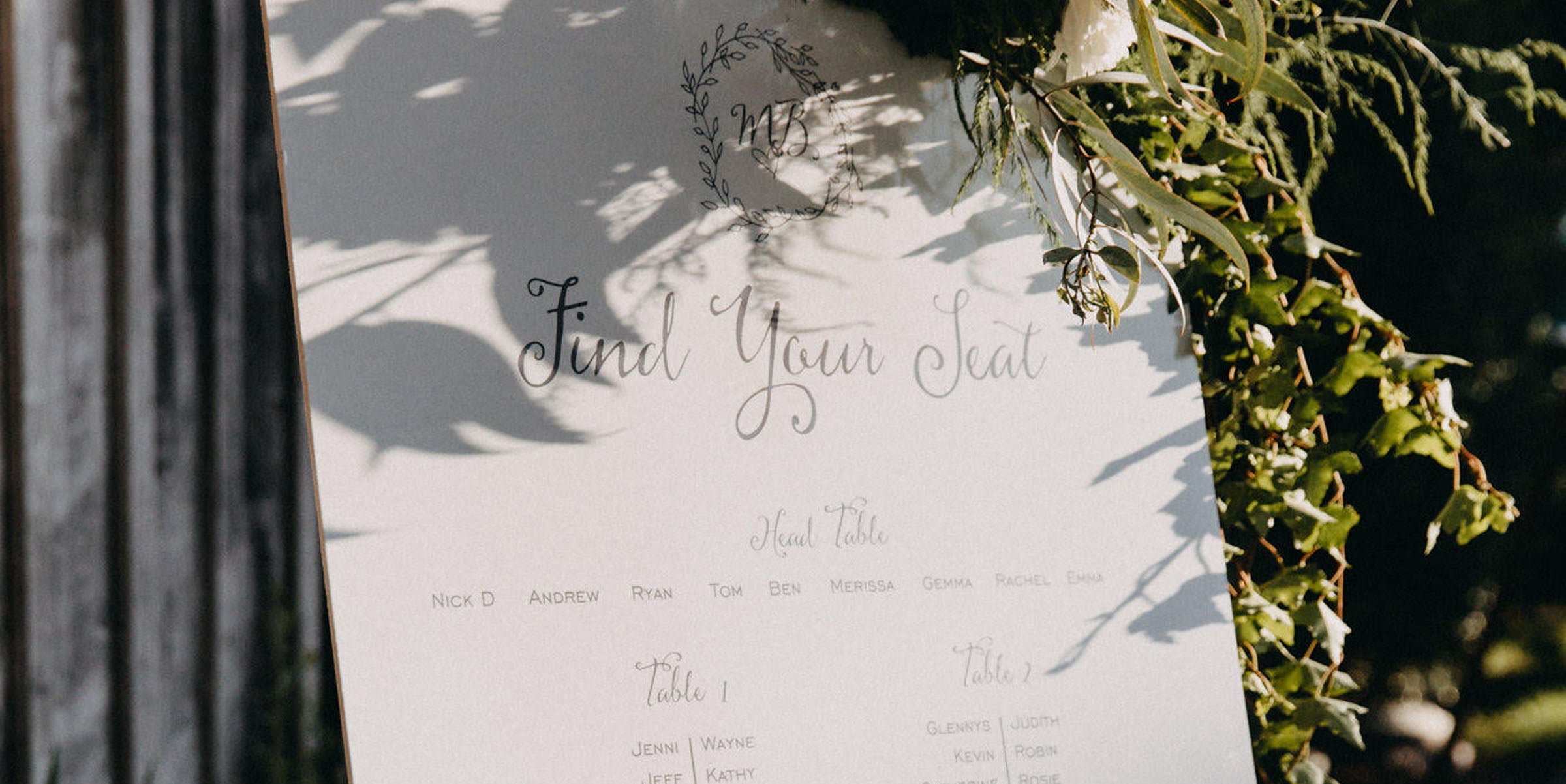 wedding seating plan