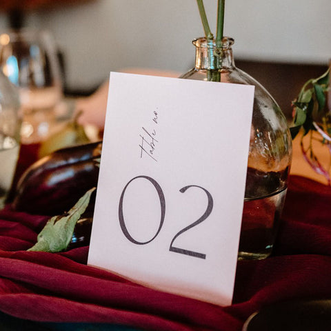 Wedding Table Number Cards Template