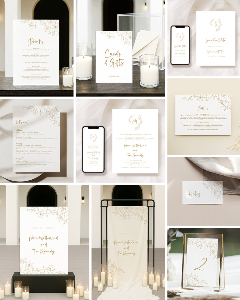 10 Floral Wedding Invitation & Signage Templates