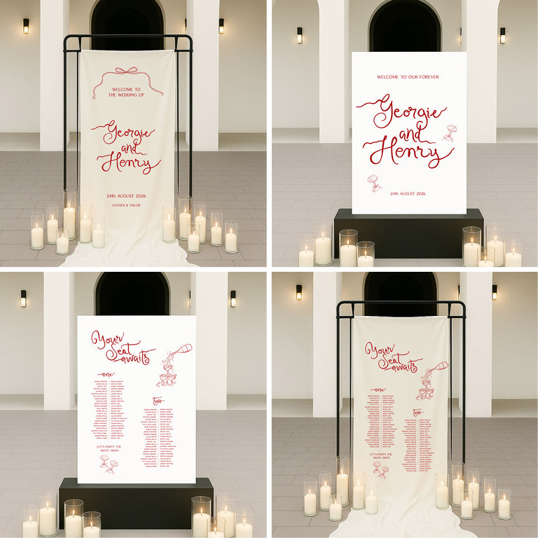 10 Hand Drawn Wedding Invitation & Signage Templates