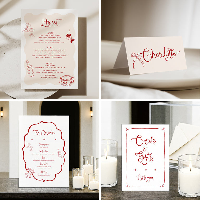 10 Hand Drawn Wedding Invitation & Signage Templates