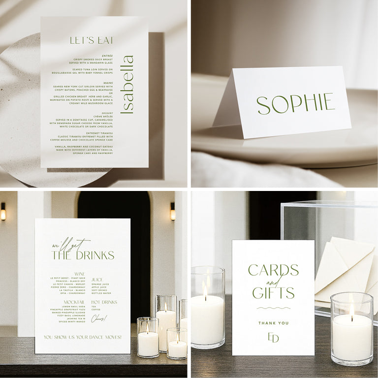 10 Minimal Wedding Invitation & Signage Templates
