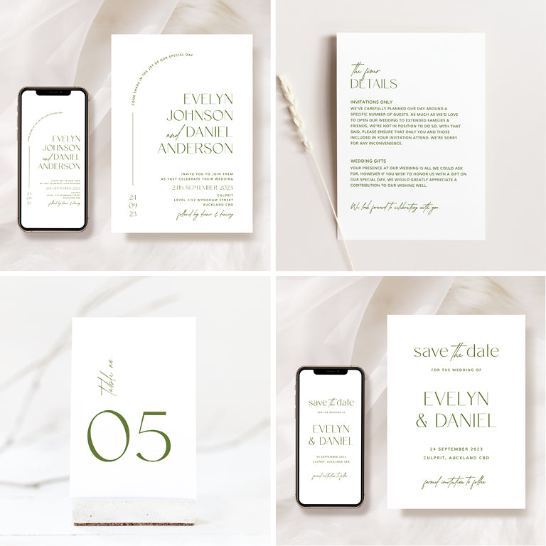 10 Minimal Wedding Invitation & Signage Templates