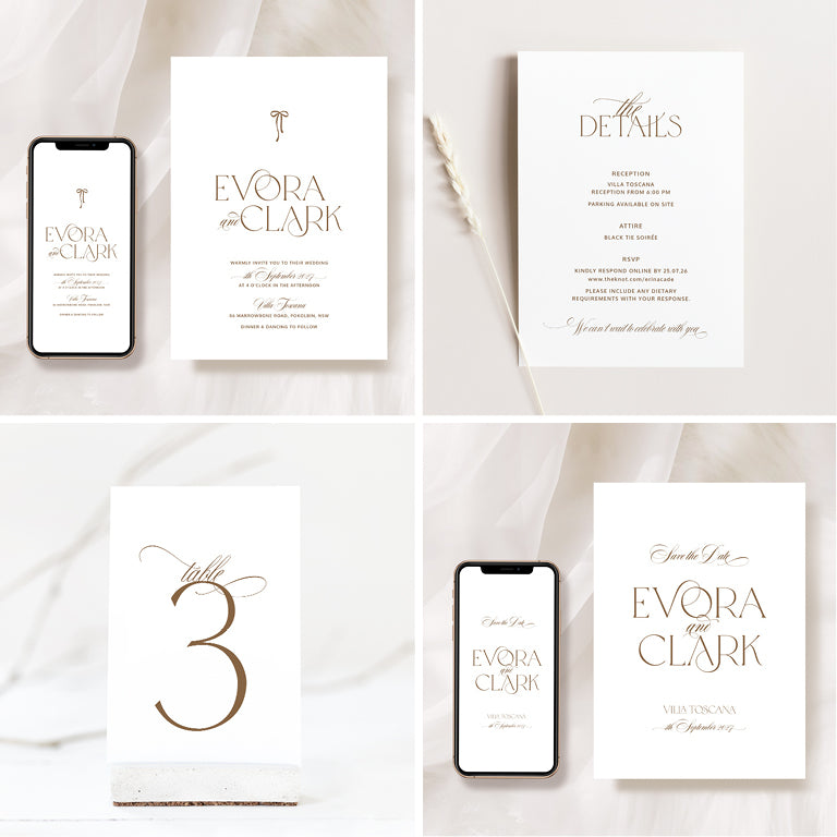 10 Minimalist Wedding Invitation & Signage Templates