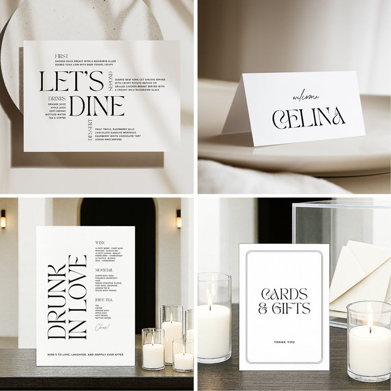 10 Modern Wedding Invitation & Signage Templates